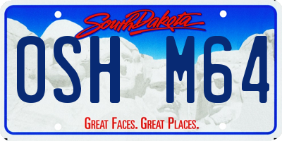 SD license plate 0SHM64