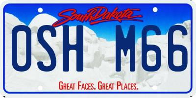 SD license plate 0SHM66