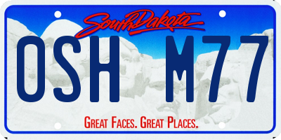 SD license plate 0SHM77