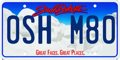 SD license plate 0SHM80
