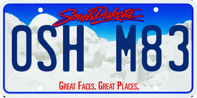 SD license plate 0SHM83