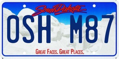 SD license plate 0SHM87