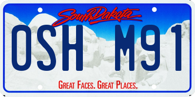 SD license plate 0SHM91