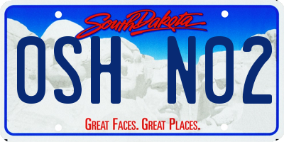 SD license plate 0SHN02