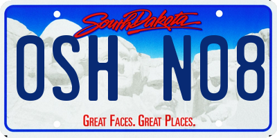 SD license plate 0SHN08