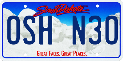 SD license plate 0SHN30