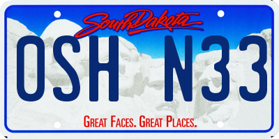 SD license plate 0SHN33