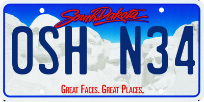 SD license plate 0SHN34