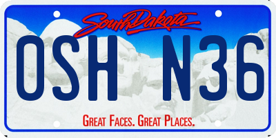 SD license plate 0SHN36