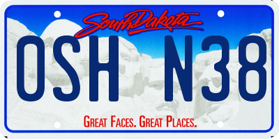 SD license plate 0SHN38