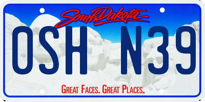 SD license plate 0SHN39
