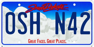 SD license plate 0SHN42
