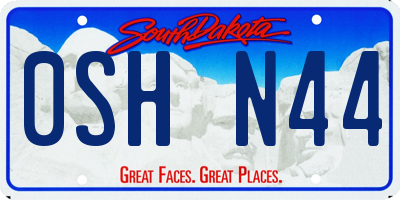 SD license plate 0SHN44