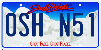 SD license plate 0SHN51