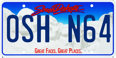 SD license plate 0SHN64