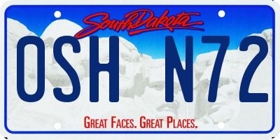 SD license plate 0SHN72