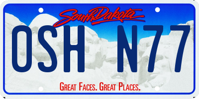 SD license plate 0SHN77