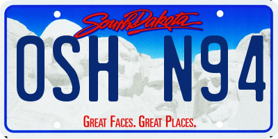 SD license plate 0SHN94