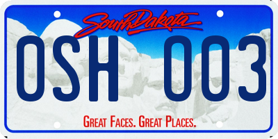 SD license plate 0SHO03