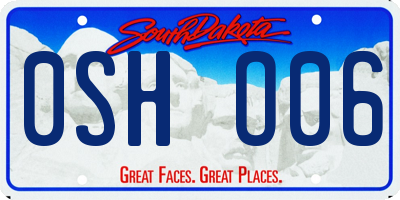 SD license plate 0SHO06