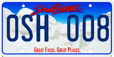 SD license plate 0SHO08