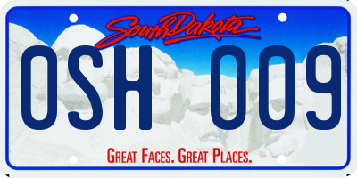 SD license plate 0SHO09