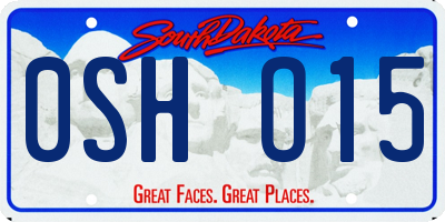 SD license plate 0SHO15