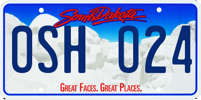 SD license plate 0SHO24