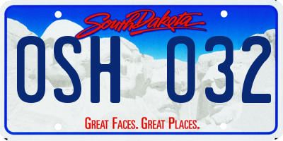 SD license plate 0SHO32