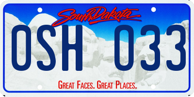 SD license plate 0SHO33