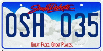 SD license plate 0SHO35