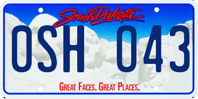 SD license plate 0SHO43