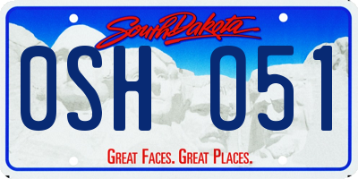 SD license plate 0SHO51