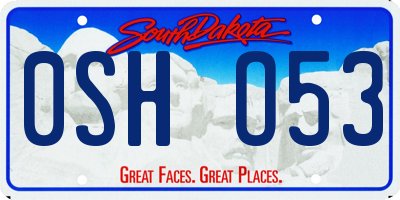 SD license plate 0SHO53