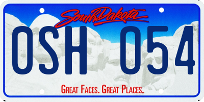 SD license plate 0SHO54