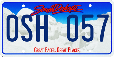SD license plate 0SHO57