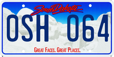 SD license plate 0SHO64