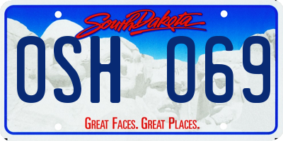 SD license plate 0SHO69