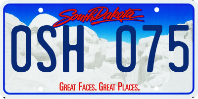 SD license plate 0SHO75