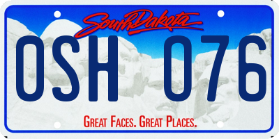SD license plate 0SHO76