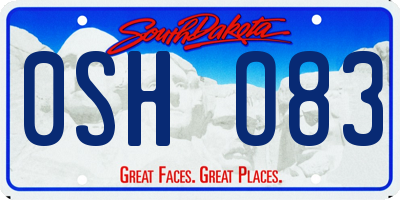 SD license plate 0SHO83