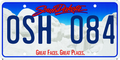 SD license plate 0SHO84