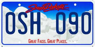 SD license plate 0SHO90