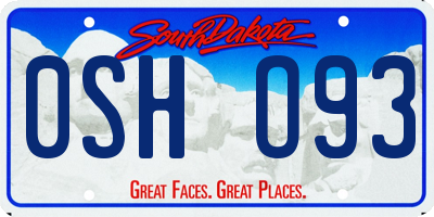 SD license plate 0SHO93