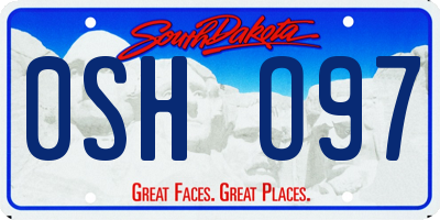 SD license plate 0SHO97