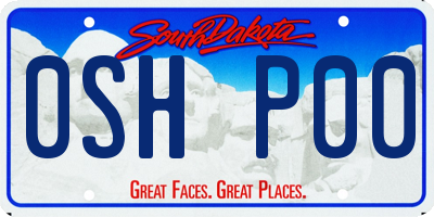SD license plate 0SHP00