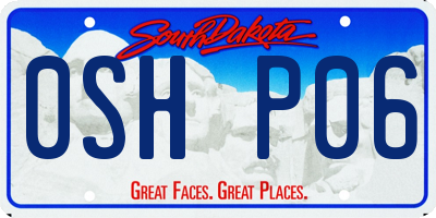 SD license plate 0SHP06