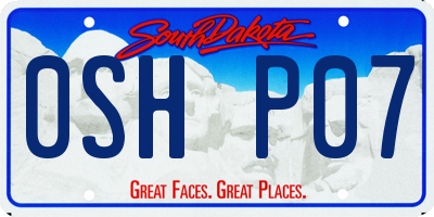 SD license plate 0SHP07