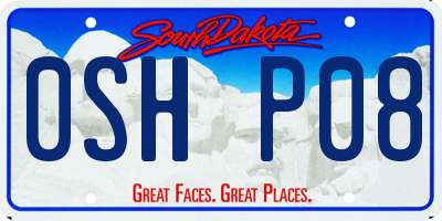SD license plate 0SHP08