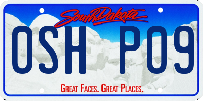 SD license plate 0SHP09